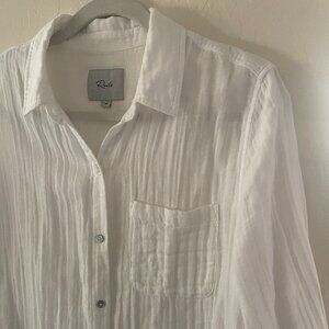 Womens Rails White Cotton Button Down Size M.